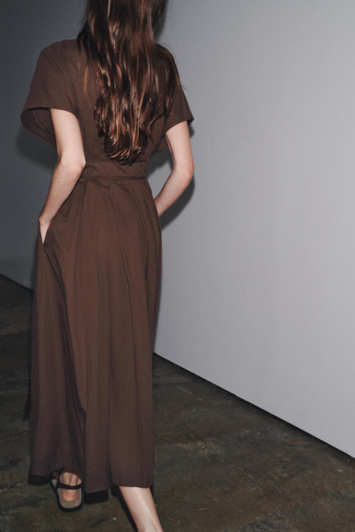 Freya – Rochie Midi de Damă Elegantă din Bumbac cu Croi Lejer