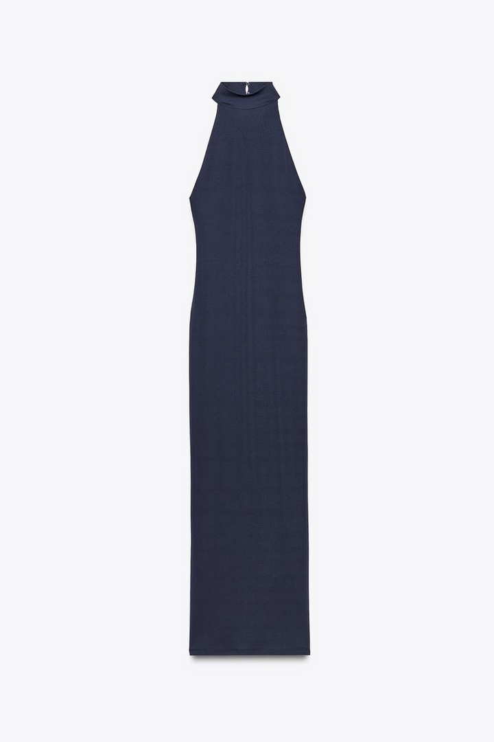 Serafina – Rochie Midi Damă Elegantă Albastru Marin