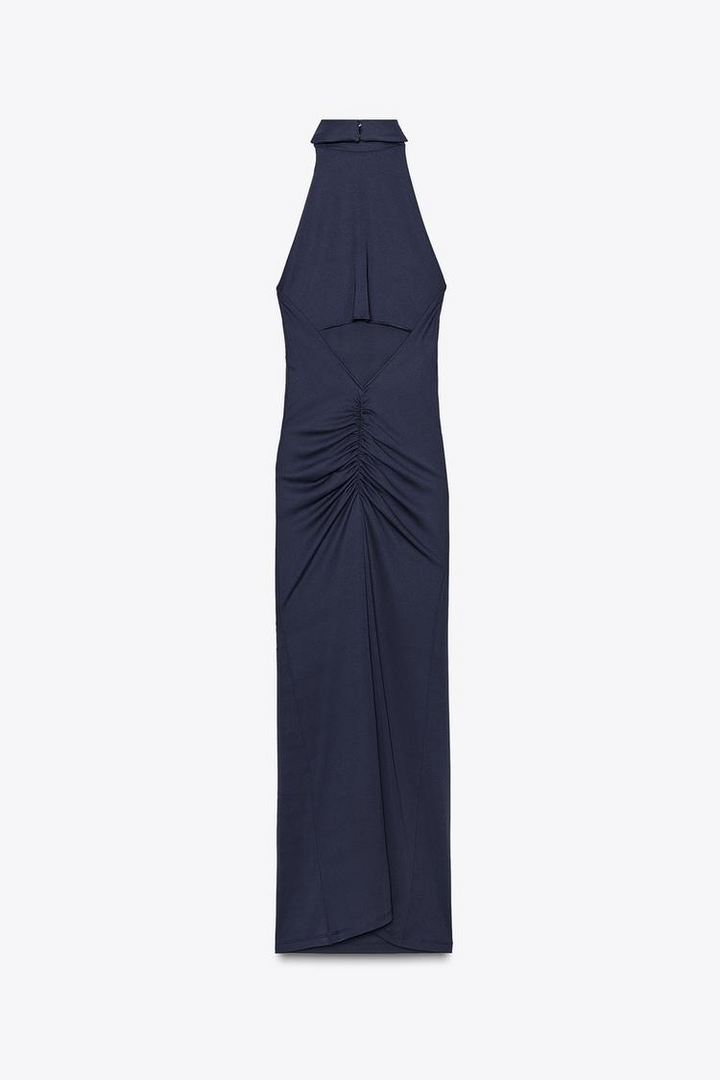 Serafina – Rochie Midi Damă Elegantă Albastru Marin