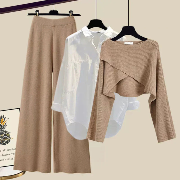 Tina – Set de Damă 3 Piese Confortabil din Material Moale cu Mâneci Lungi
