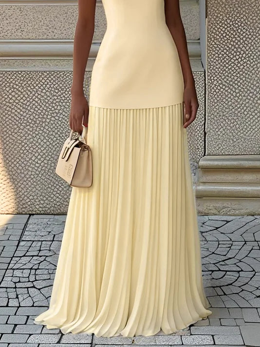 Molly | Rochie lungă plisată