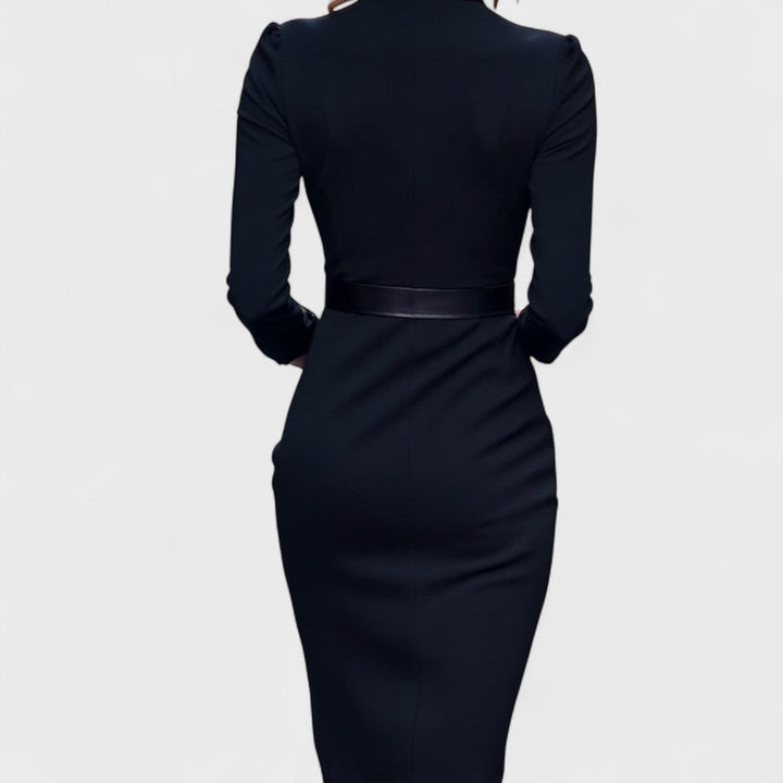 Alexia I Rochie elegantă cu brâu și guler