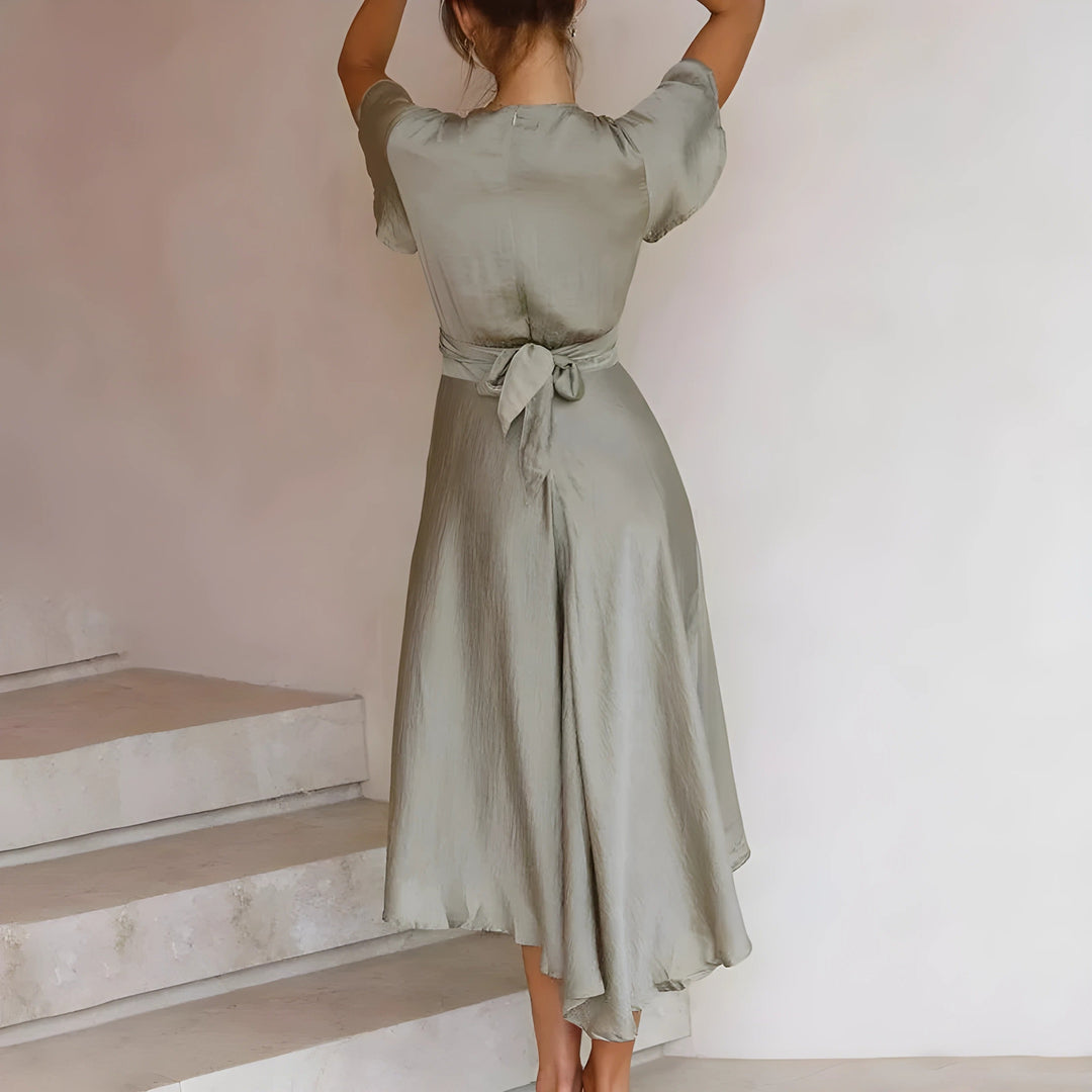 Elina™ | Rochie midi cu detaliu sub formă de nod