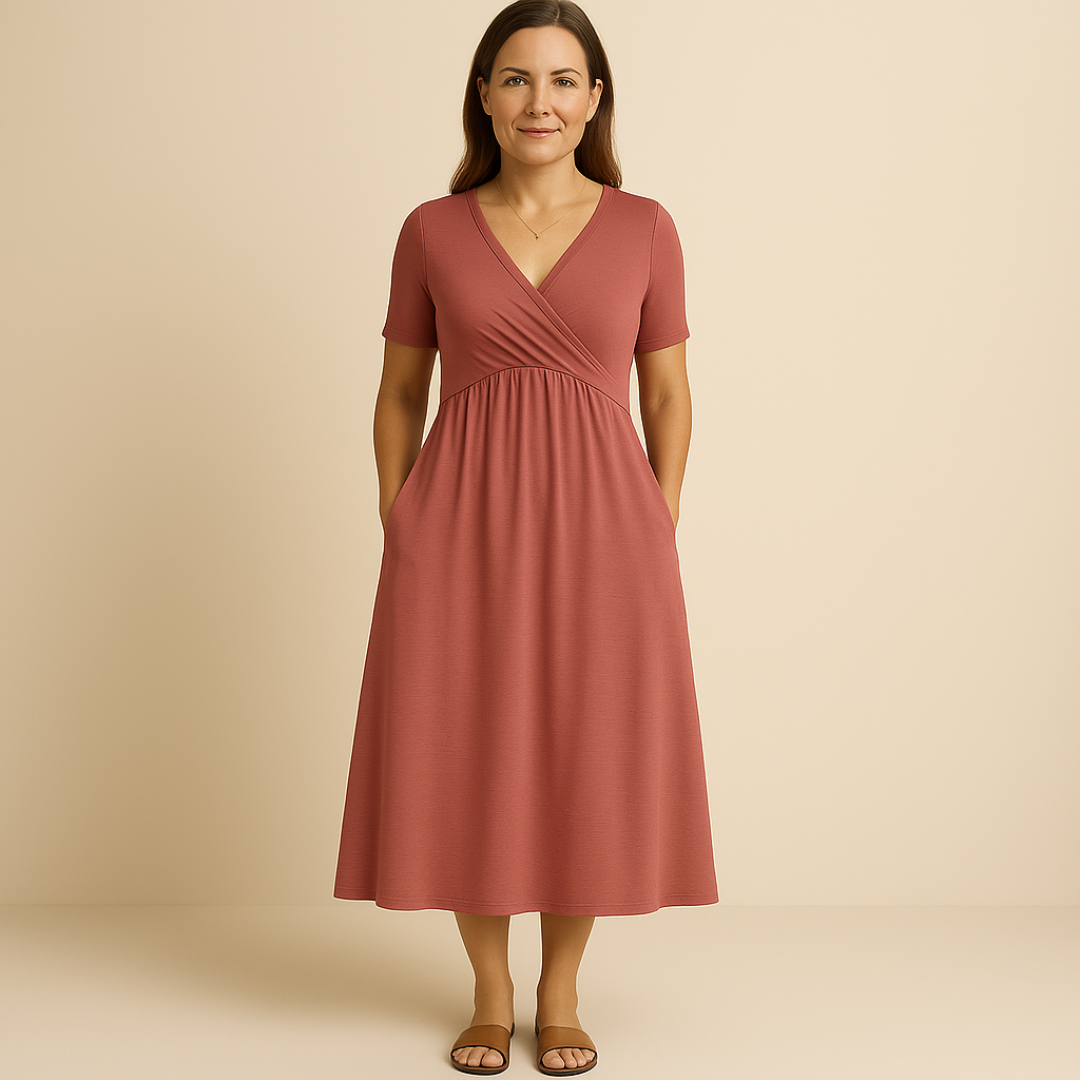 Corazon™ | Rochie midi cu decolteu în formă de V
