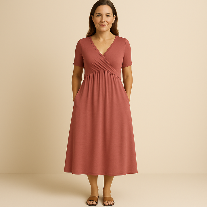 Corazon™ | Rochie midi cu decolteu în formă de V