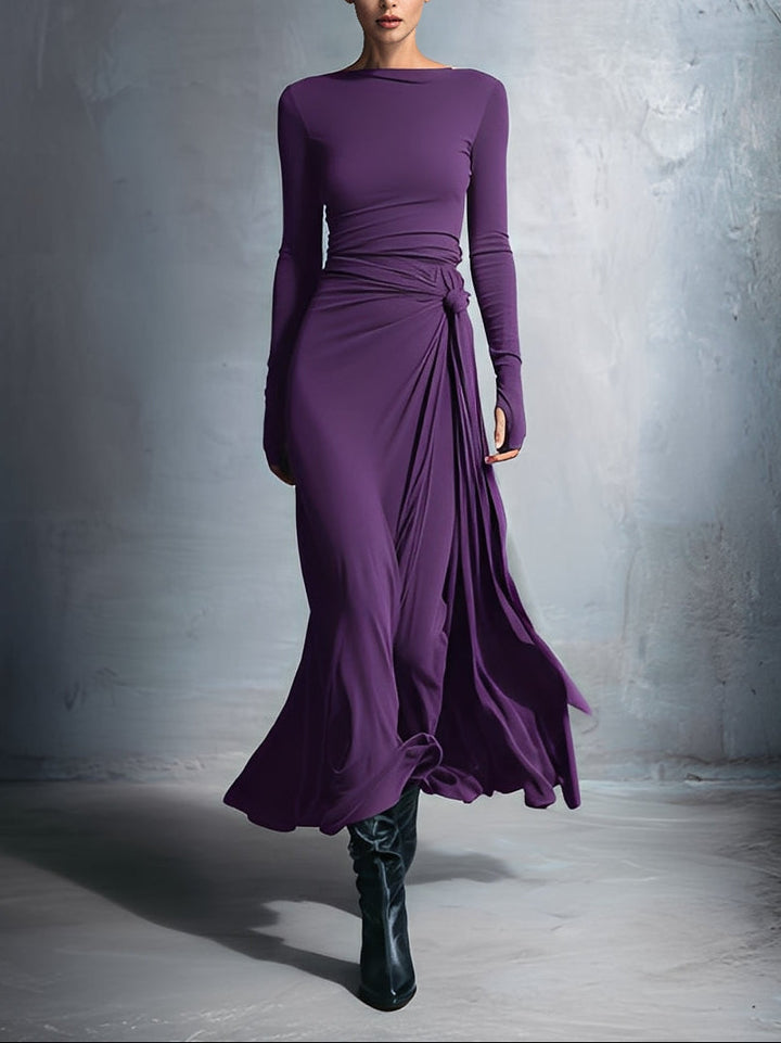 Ilinca | Rochie maxi cu nod lateral