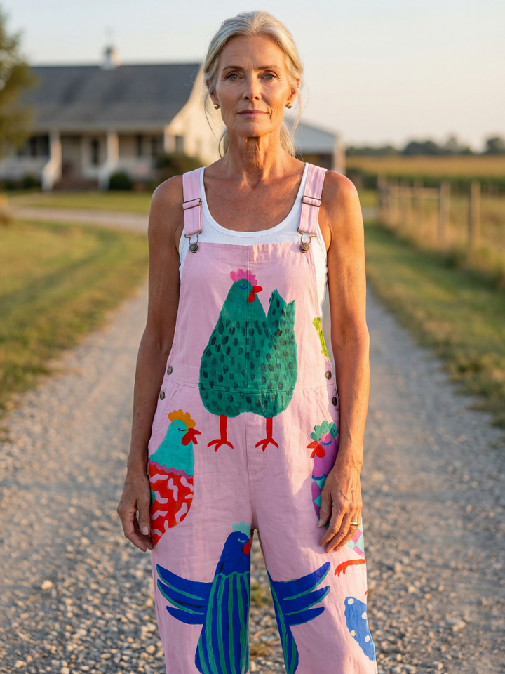 Sanna | Salopetă cu Motif de Cocor