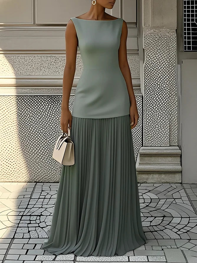 Molly | Rochie lungă plisată