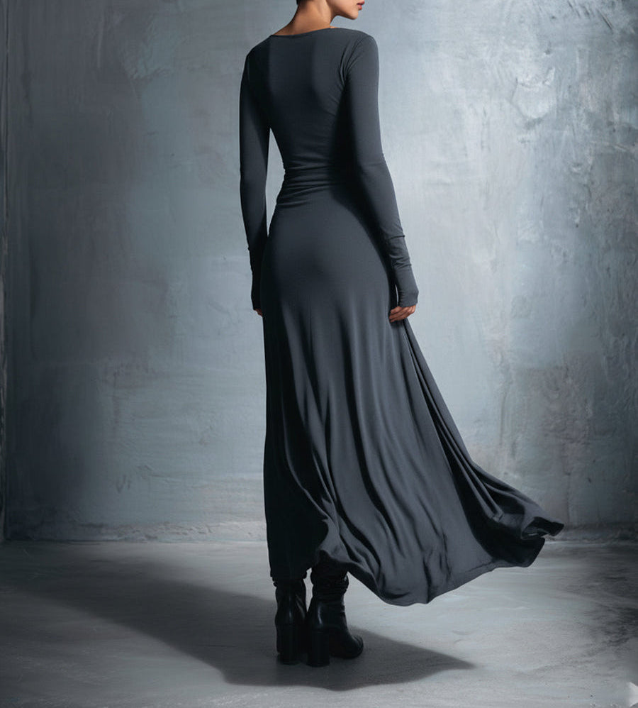 Ilinca | Rochie maxi cu nod lateral