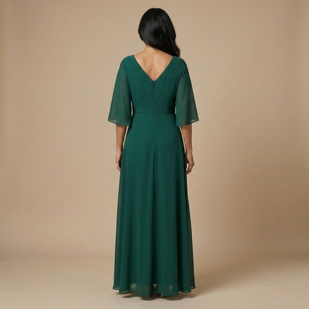 Lucia – Rochie din Șifon cu Decolteu în V