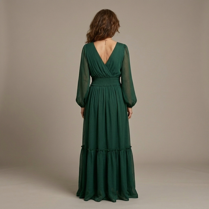 Maria – Rochie din șifon cu decolteu în V