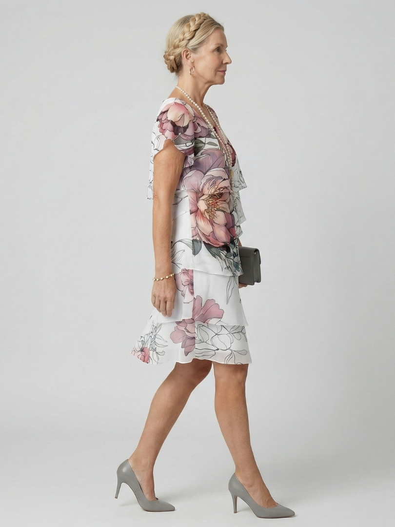 Éva | Rochie Midi Florală Unis