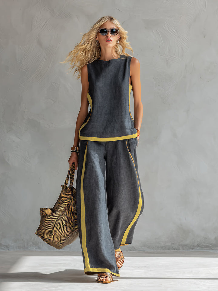 Leila | Set elegant complet din bumbac și in