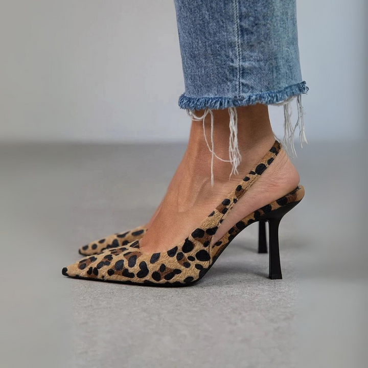 Ana - Pantofi cu toc înalt și imprimeu leopard