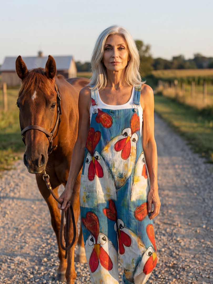 Ilaria | Salopetă cu Motif Jucăuș