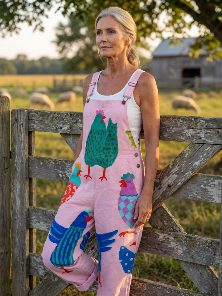 Sanna | Salopetă cu Motif de Cocor