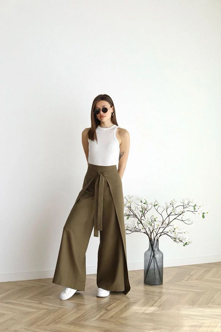 Maelis - Pantaloni Largi din In