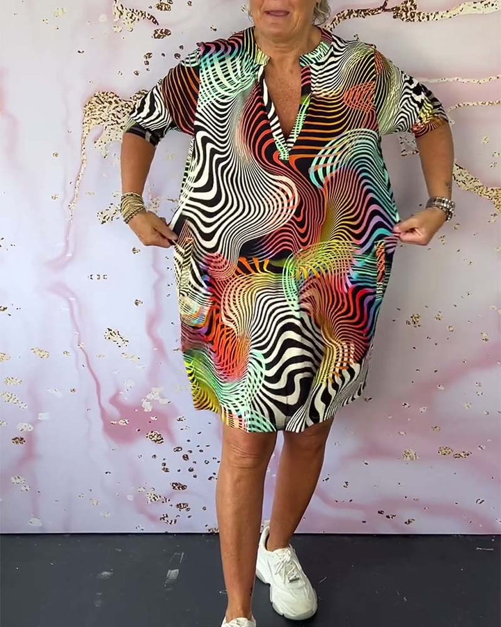 Sonya™ | Rochie cu iluzie optică și croi T-shirt