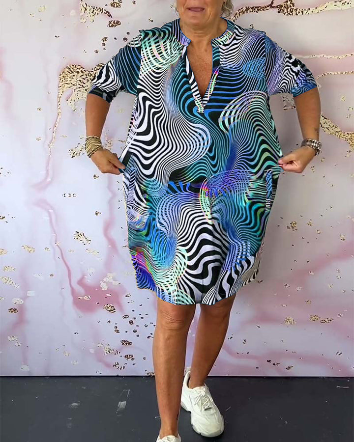 Sonya™ | Rochie cu iluzie optică și croi T-shirt