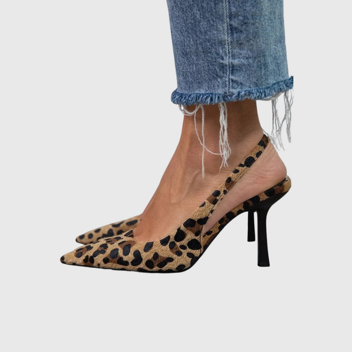 Ana - Pantofi cu toc înalt și imprimeu leopard