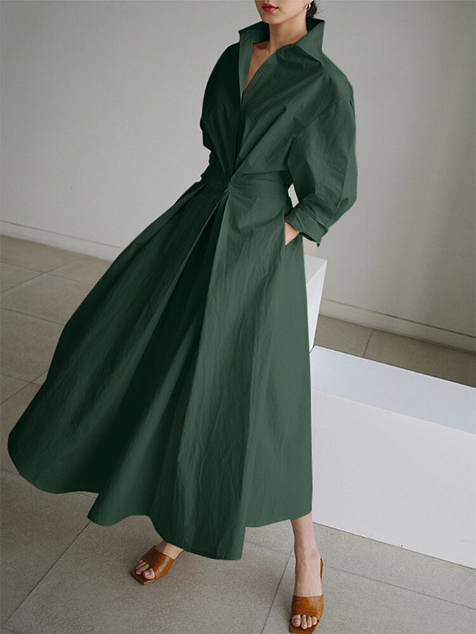 Clémence – Rochie de Damă Lungă Elegantă Fluidă din Material Ușor
