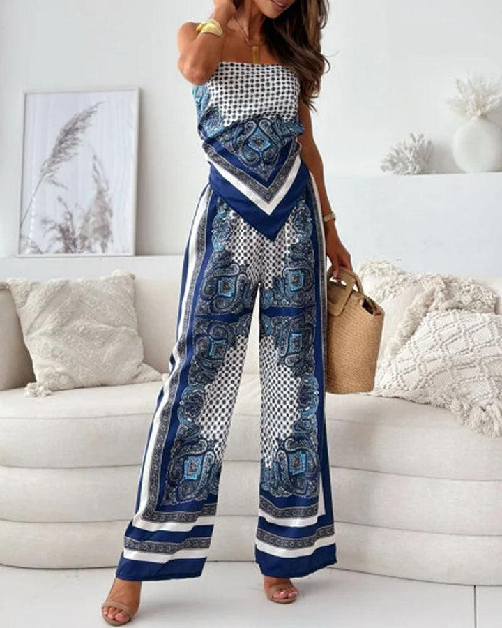 Helen | Set Elegant cu Talie Înaltă și Pantaloni pentru Vară