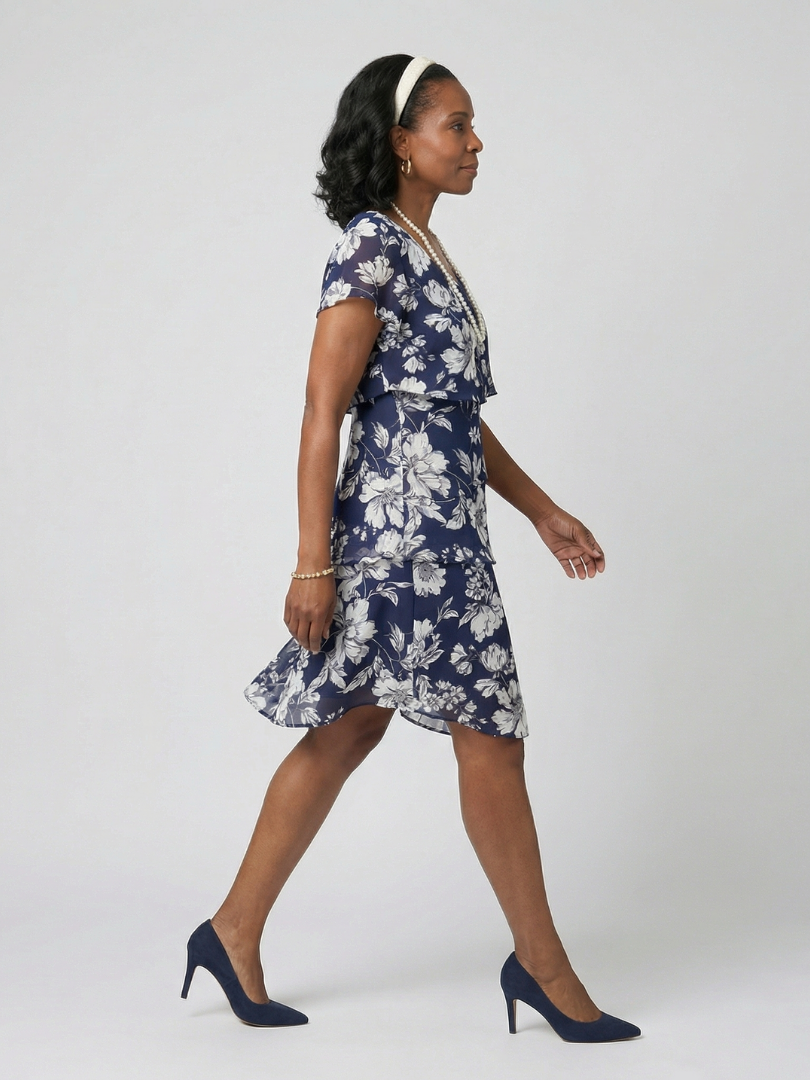 Janka | Rochie Midi Delicată cu Print Floral