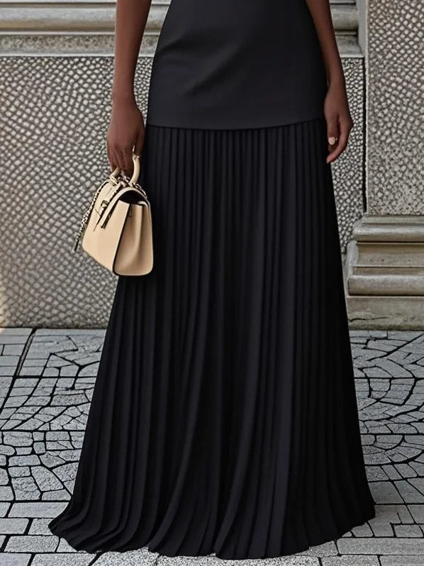 Molly | Rochie lungă plisată