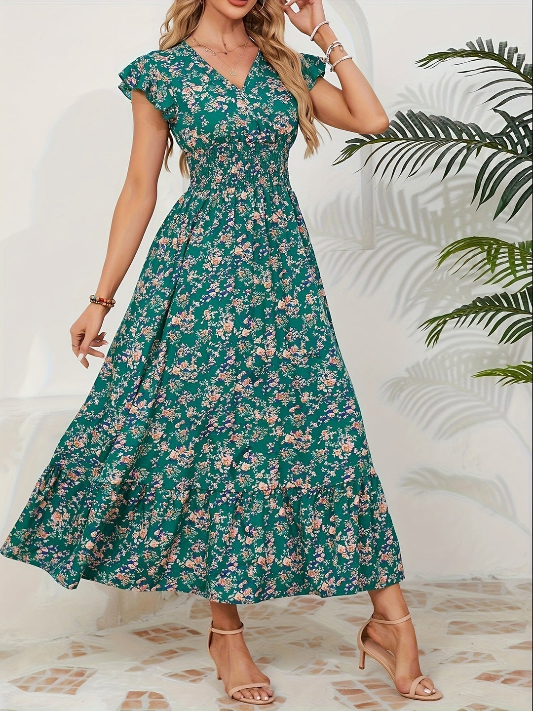 Mia | Rochie Florală cu Fante