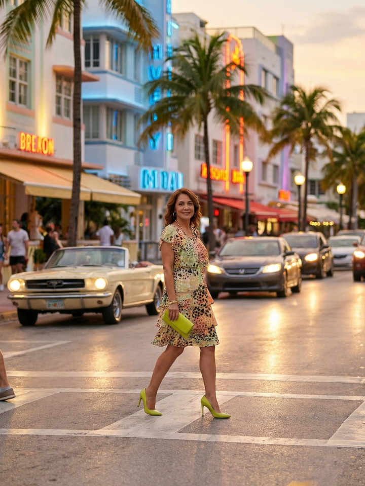 Sarolta | Rochie Midi cu Print Abstract
