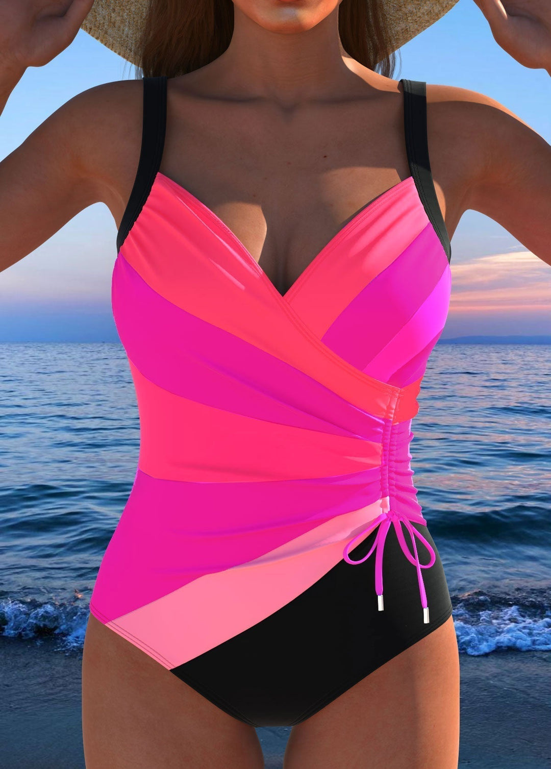 Costum de baie de lux cu imprimeu colorat