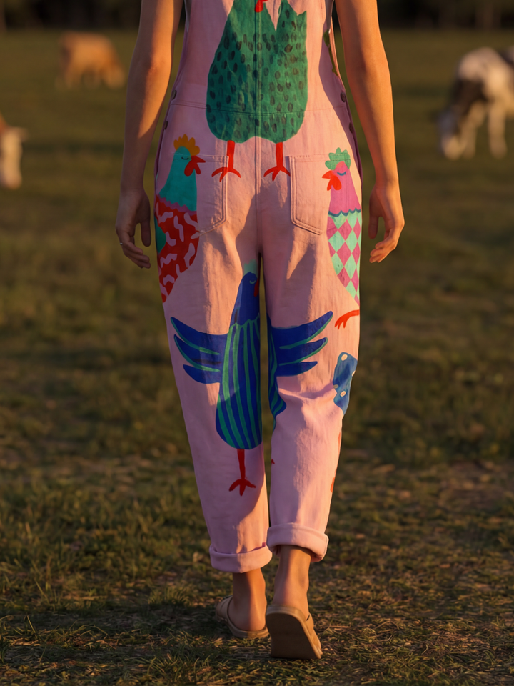 Sanna | Salopetă cu Motif de Cocor
