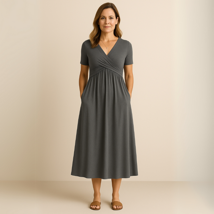 Corazon™ | Rochie midi cu decolteu în formă de V