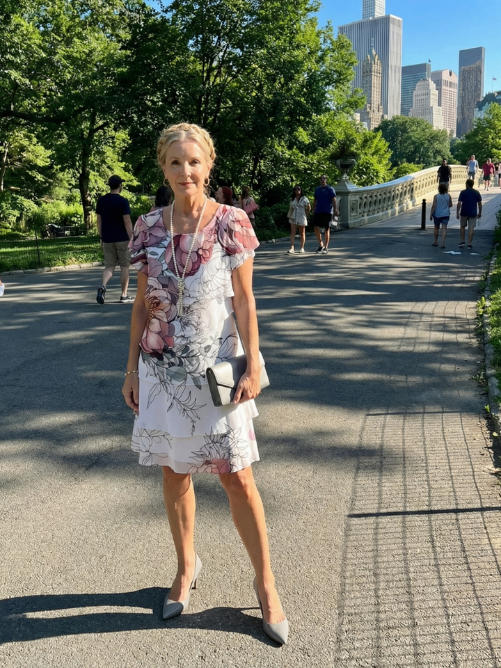 Éva | Rochie Midi Florală Unis