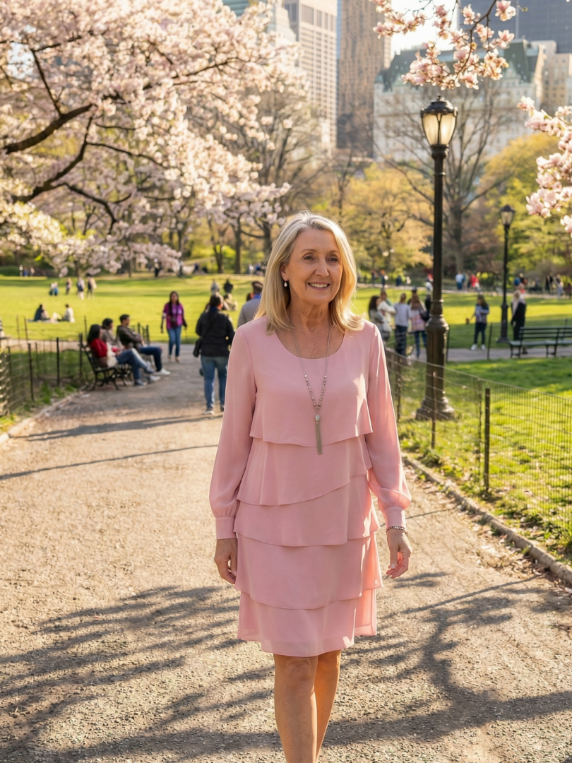 Tímea | Rochie Midi Stratificată Unis