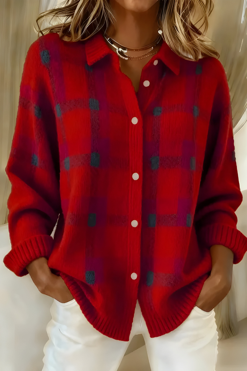 Anna™ | Cardigan cu Model În Carouri din Tricot Moale