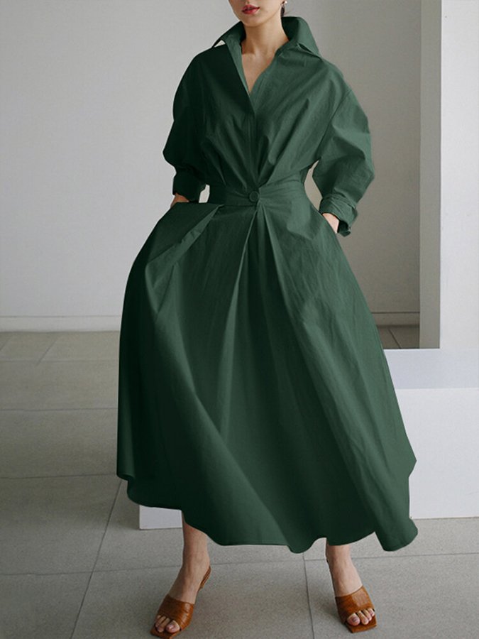 Clémence – Rochie de Damă Lungă Elegantă Fluidă din Material Ușor