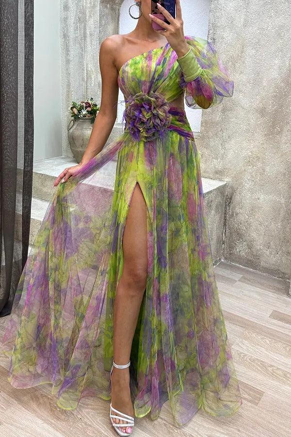 Marta | Rochie Maxi de Vară cu Flori și Fustă Plisată