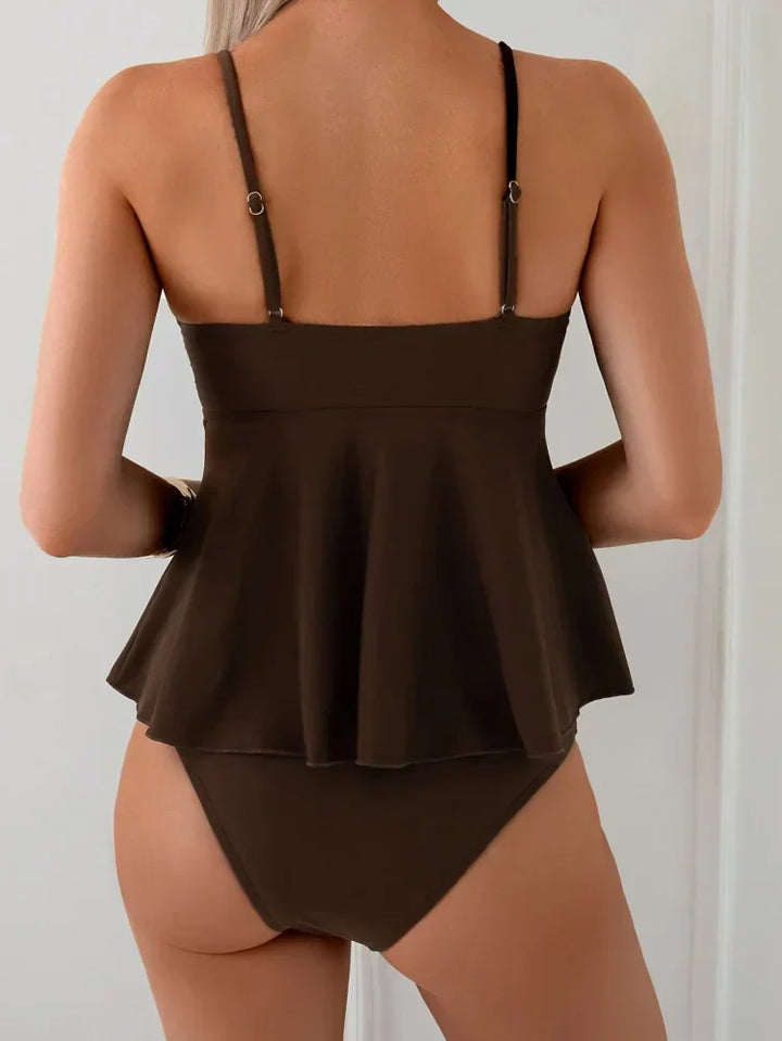 Coco | Set de tankini cu peplum care acoperă abdomenul