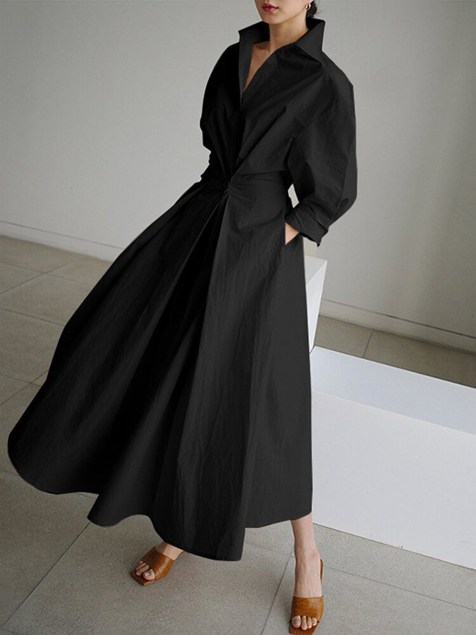 Clémence – Rochie de Damă Lungă Elegantă Fluidă din Material Ușor