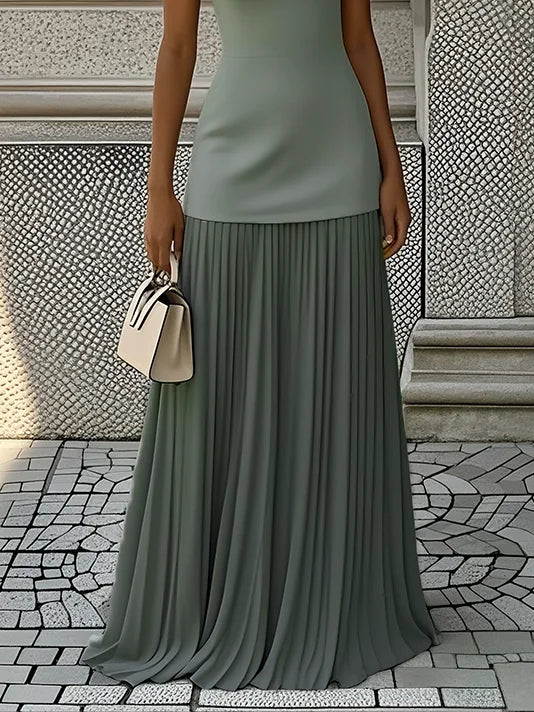 Molly | Rochie lungă plisată