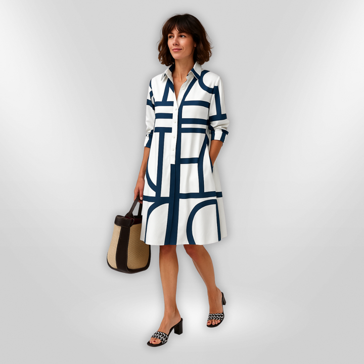 Helen | Rochie Midi Geometrică