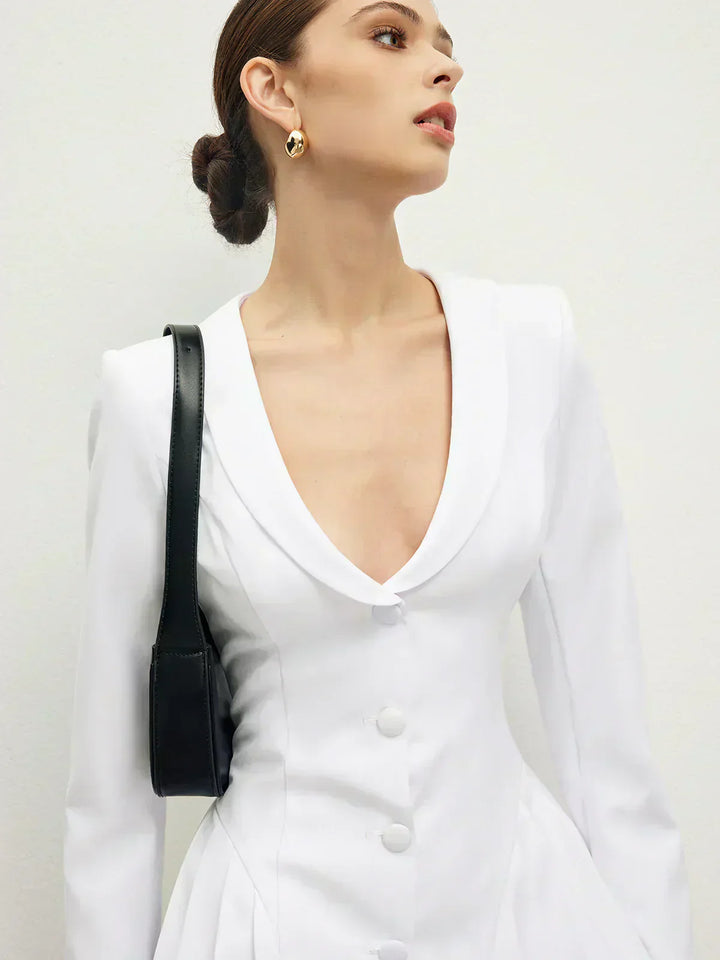 Maria - Rochie Corset Plisată cu Rever