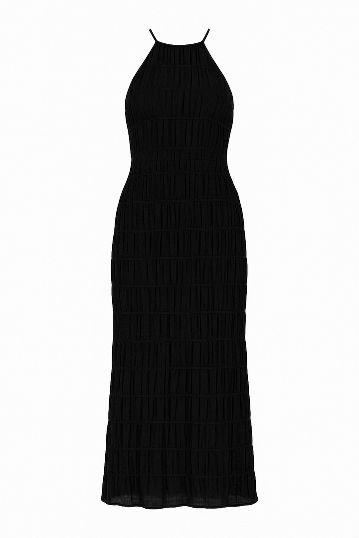 Cyara – Rochie de Damă Maxi Neagră Elegantă Halter