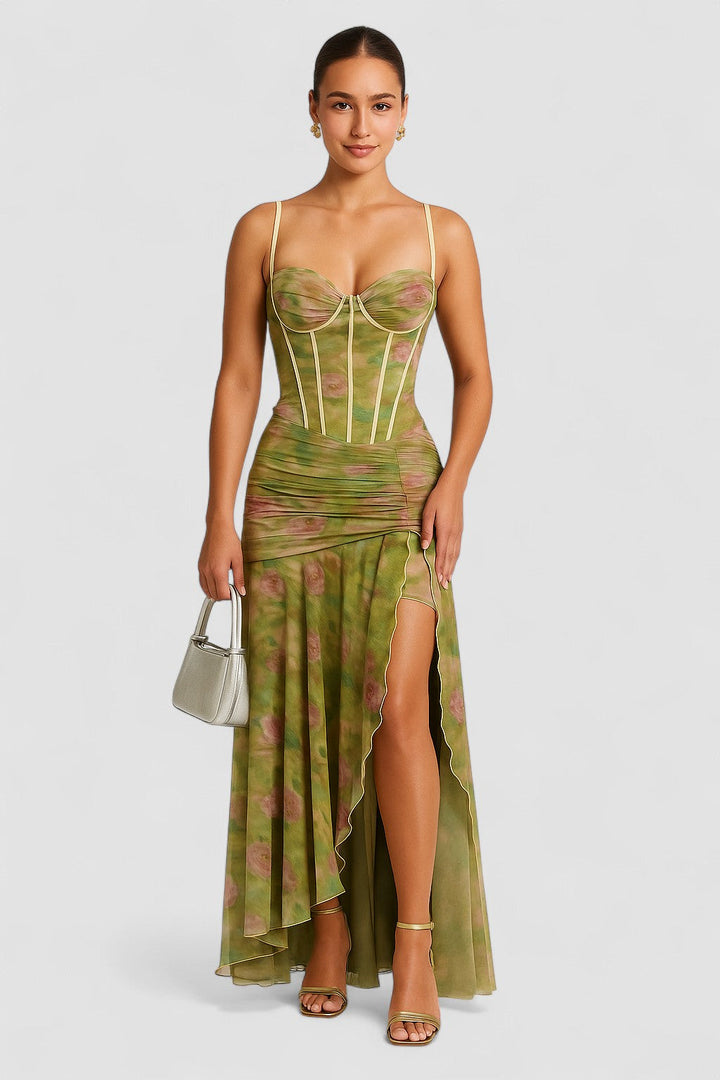 Cireya – Rochie Maxi de Damă cu Model Floral Elegant