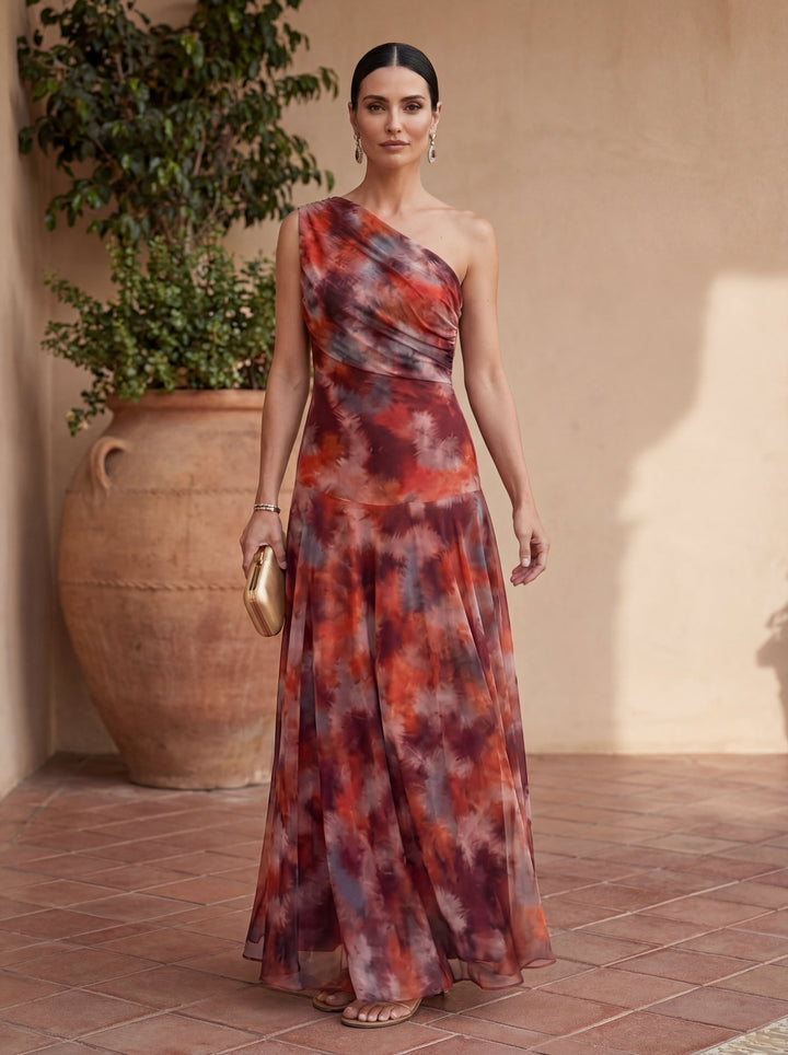 Uma – Rochie Lungă Fluidă cu Design Elegant
