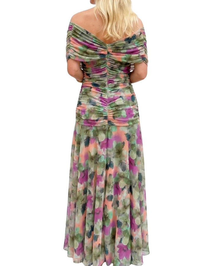 Mihaela - Rochie Maxi Fluidă cu Decolteu în V