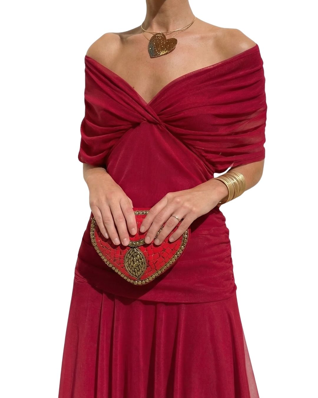 Mihaela - Rochie Maxi Fluidă cu Decolteu în V