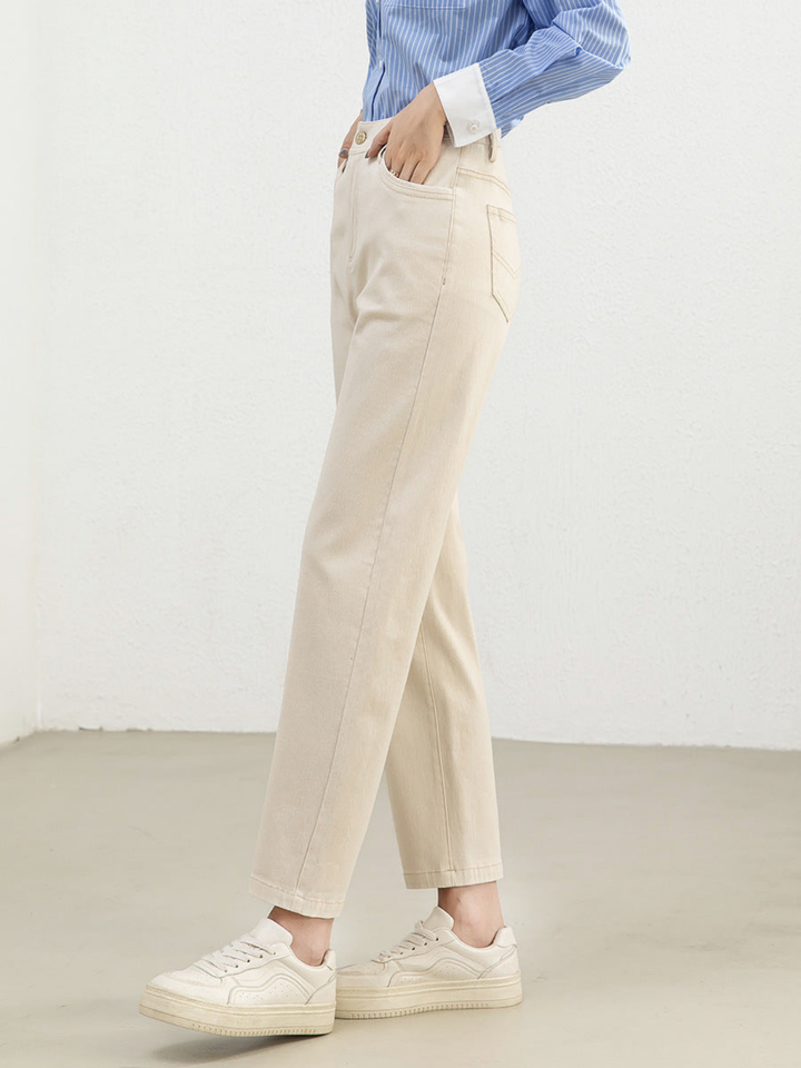 Pantaloni Casual Cu Talie Înaltă