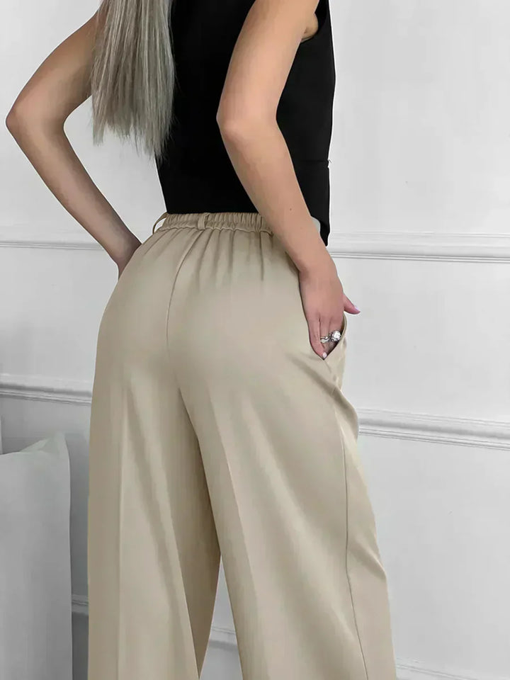 Pantaloni Largi Casual cu Buzunare